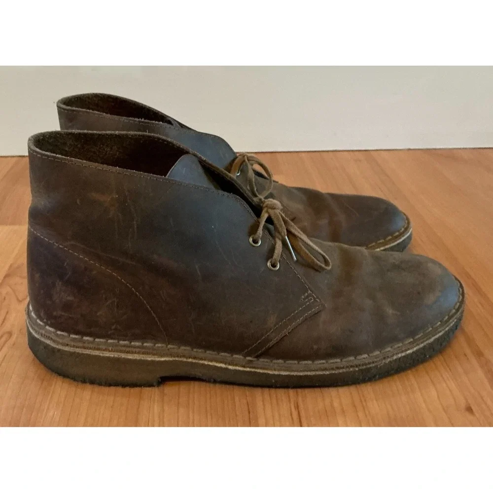 Clarks Originals Desert‎ Boots Mens 9 Brown Leather Crepe Sole Chukka Shoes